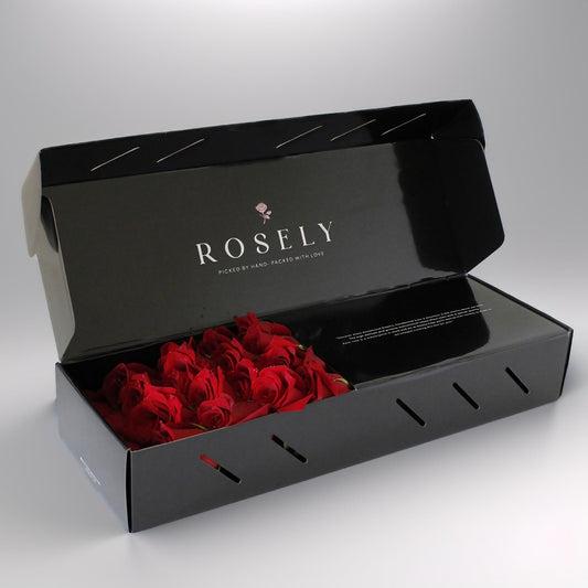 Ruby Romance – Skicka Röda Rosor i Lyxig Box | ROSELY