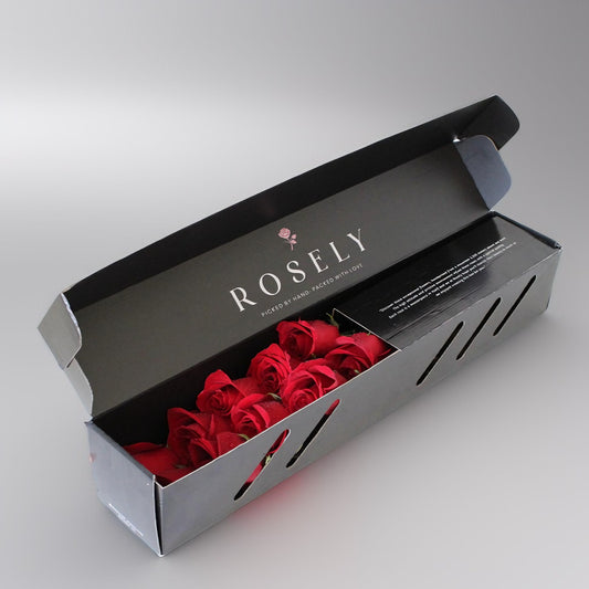 Ruby Romance Mellan – Forever Roses i Lyxig Box | ROSELY