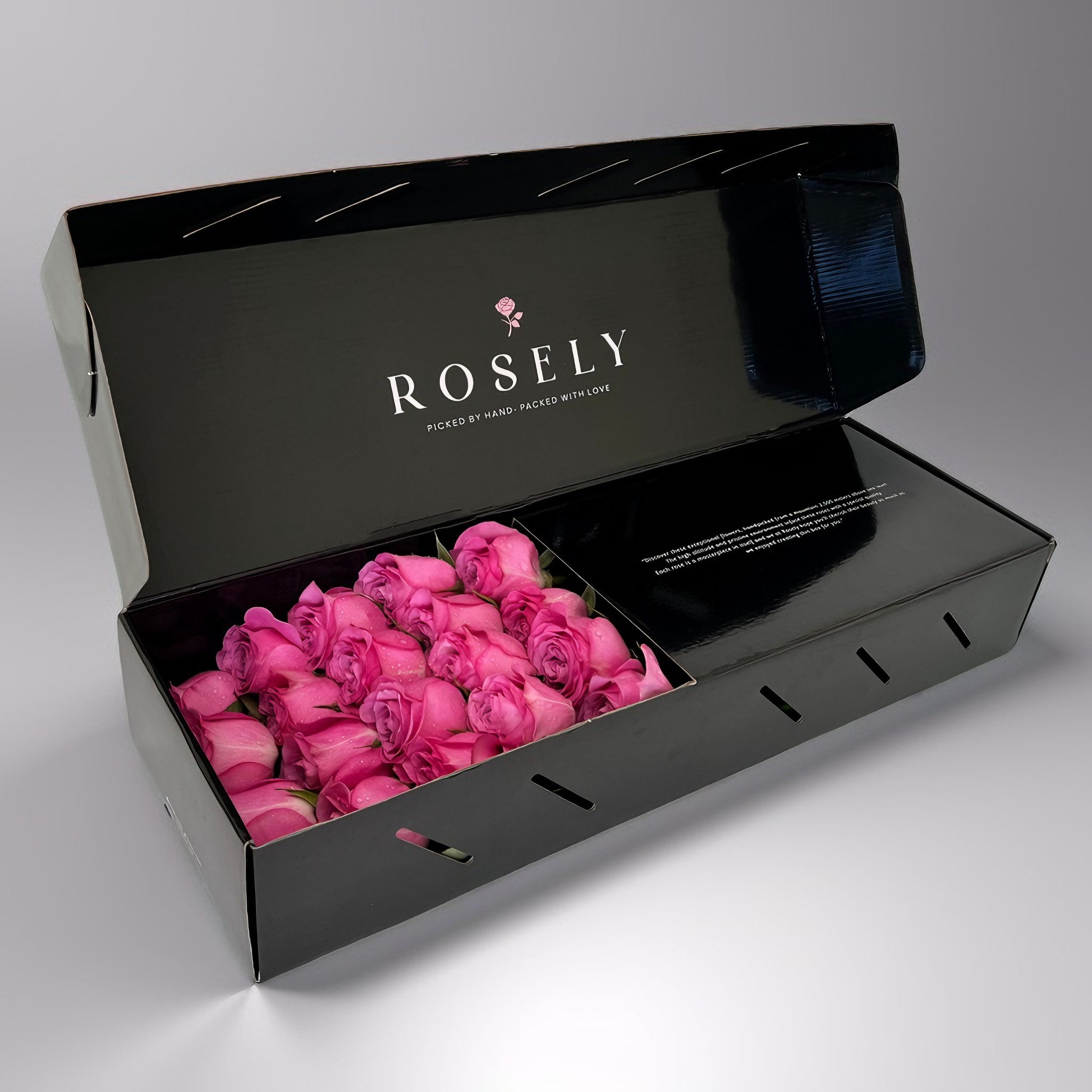 Fuchsia Fantasy – Skicka Rosa Rosor Online i Lyxig Box | ROSELY